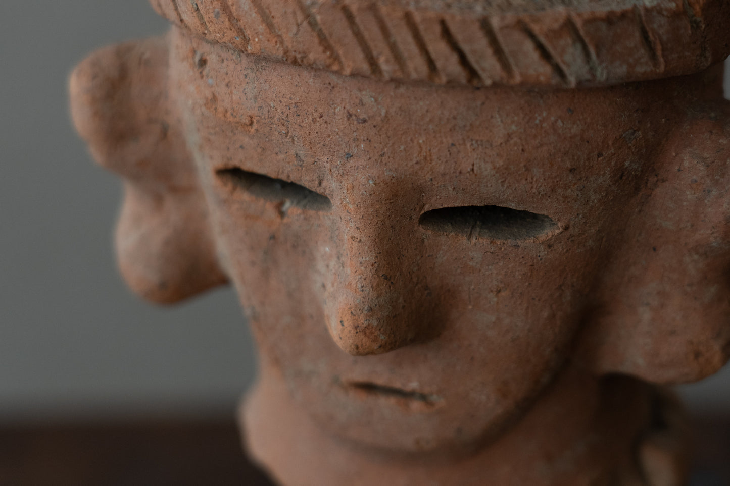 Haniwa male figure wearing a hat