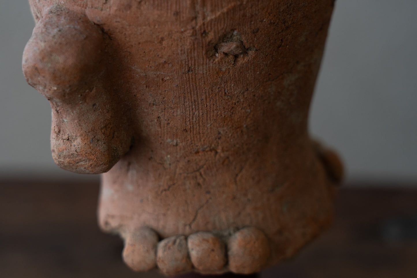 Haniwa male figure wearing a hat