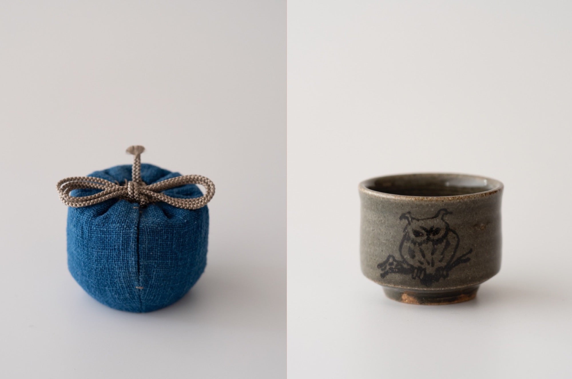 Sake cup with owl design, Bernard Leach