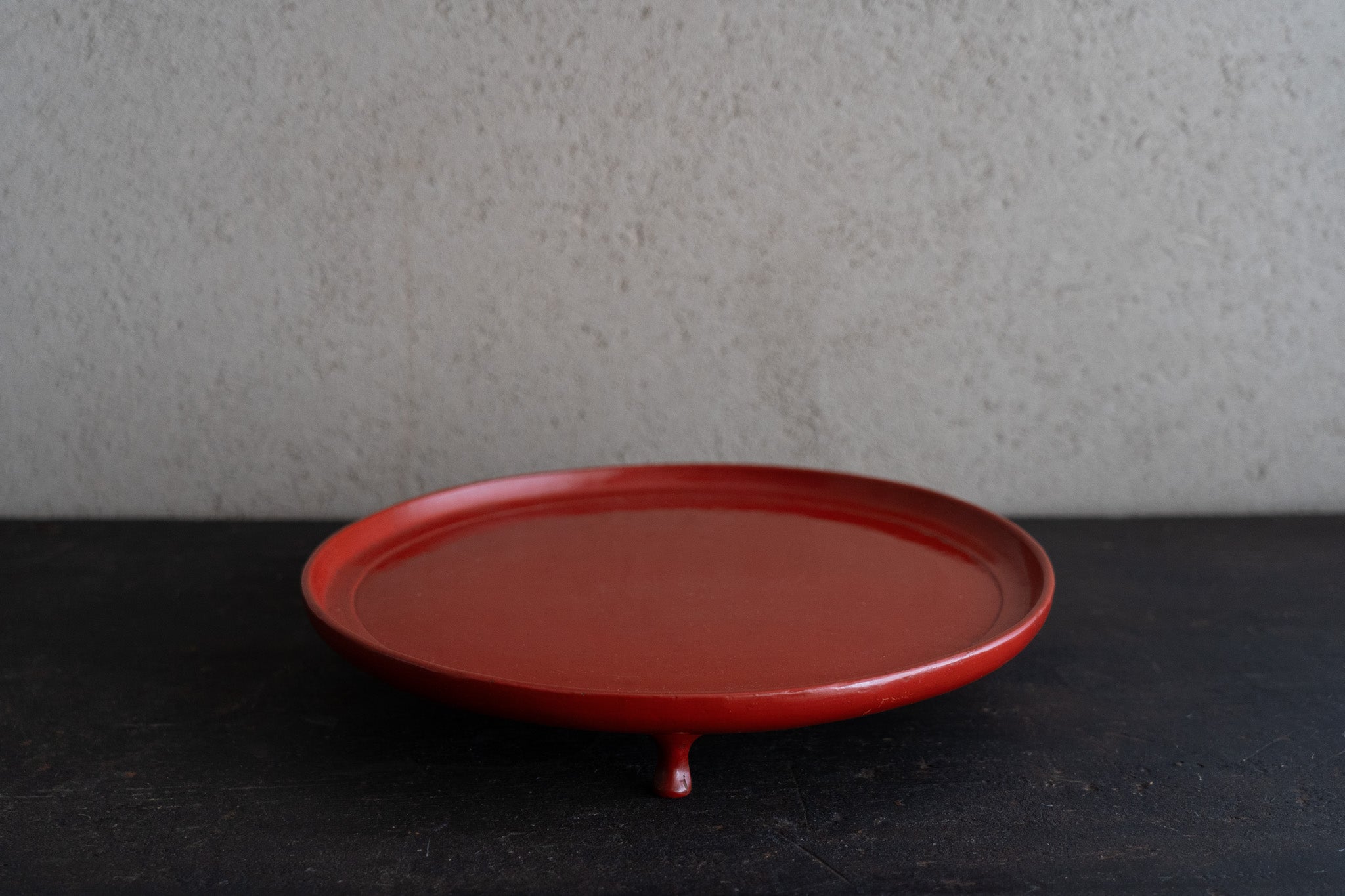 Vermillion lacquered tray with legs