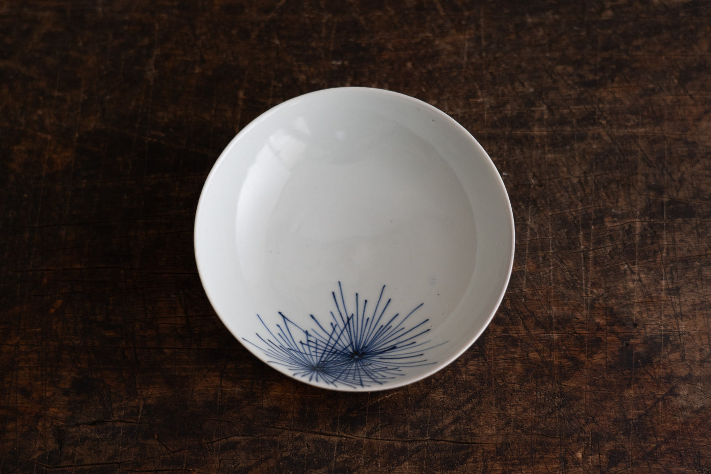 A set of five dishes with pine needle design, Ai-Kutani ware