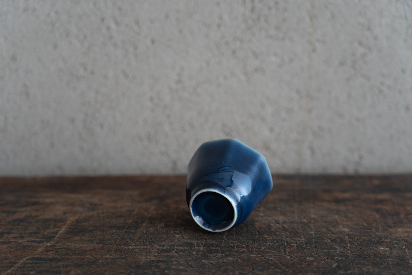 Old Imari lapis lazuli glaze octagonal choko cup