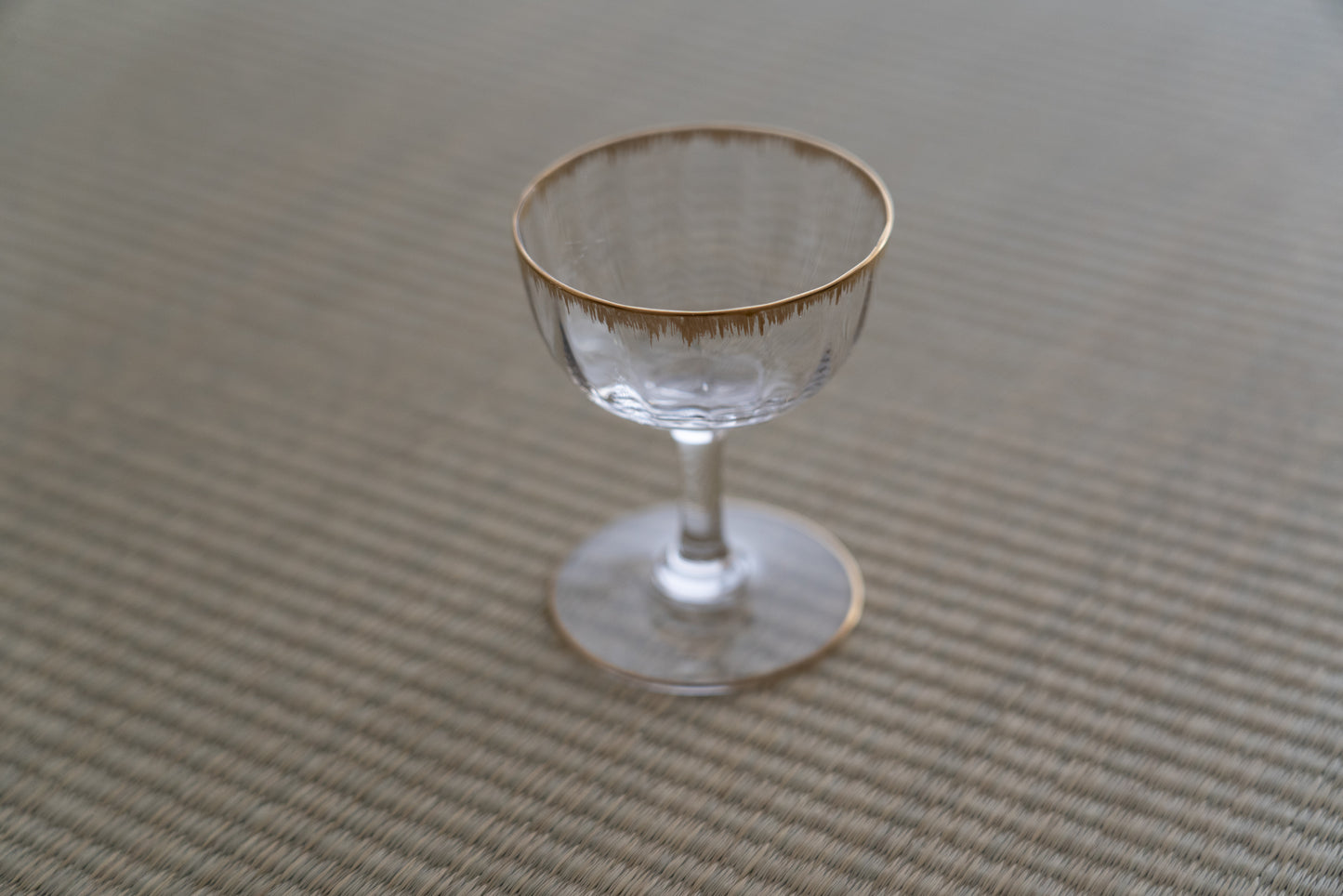 Gilded footed glass, Old baccarat