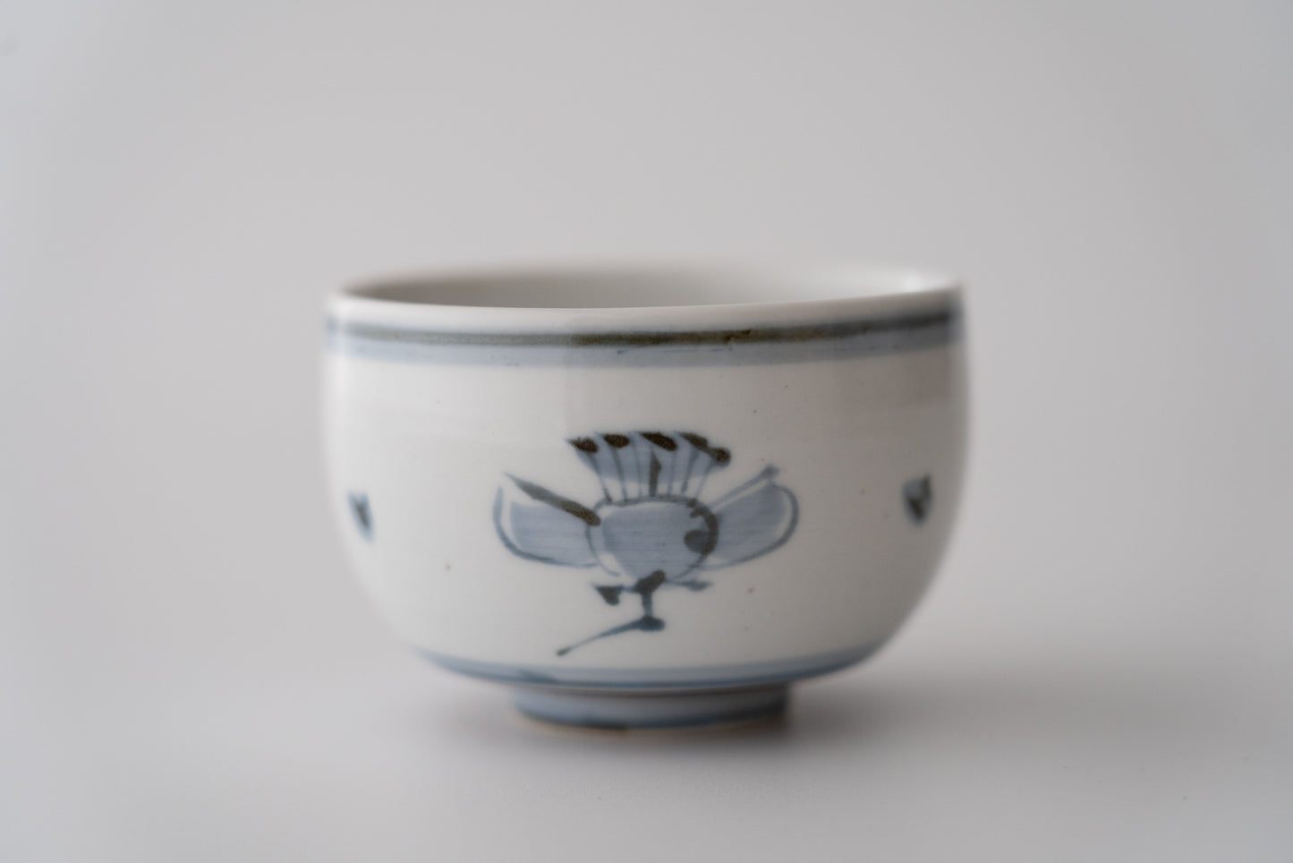 Kenkichi Tomimoto, A set of five sencha tea cup with plum design and iron painting