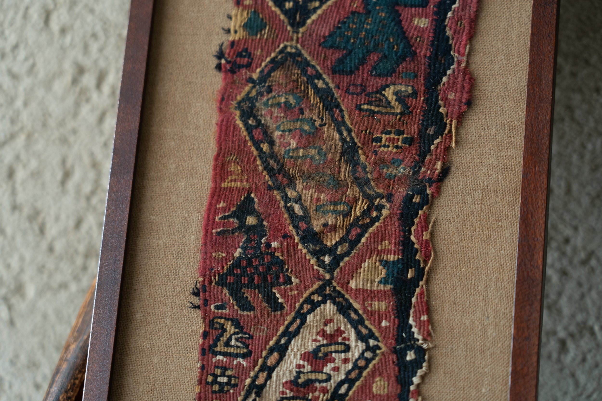 コプト裂 鳥と幾何学文