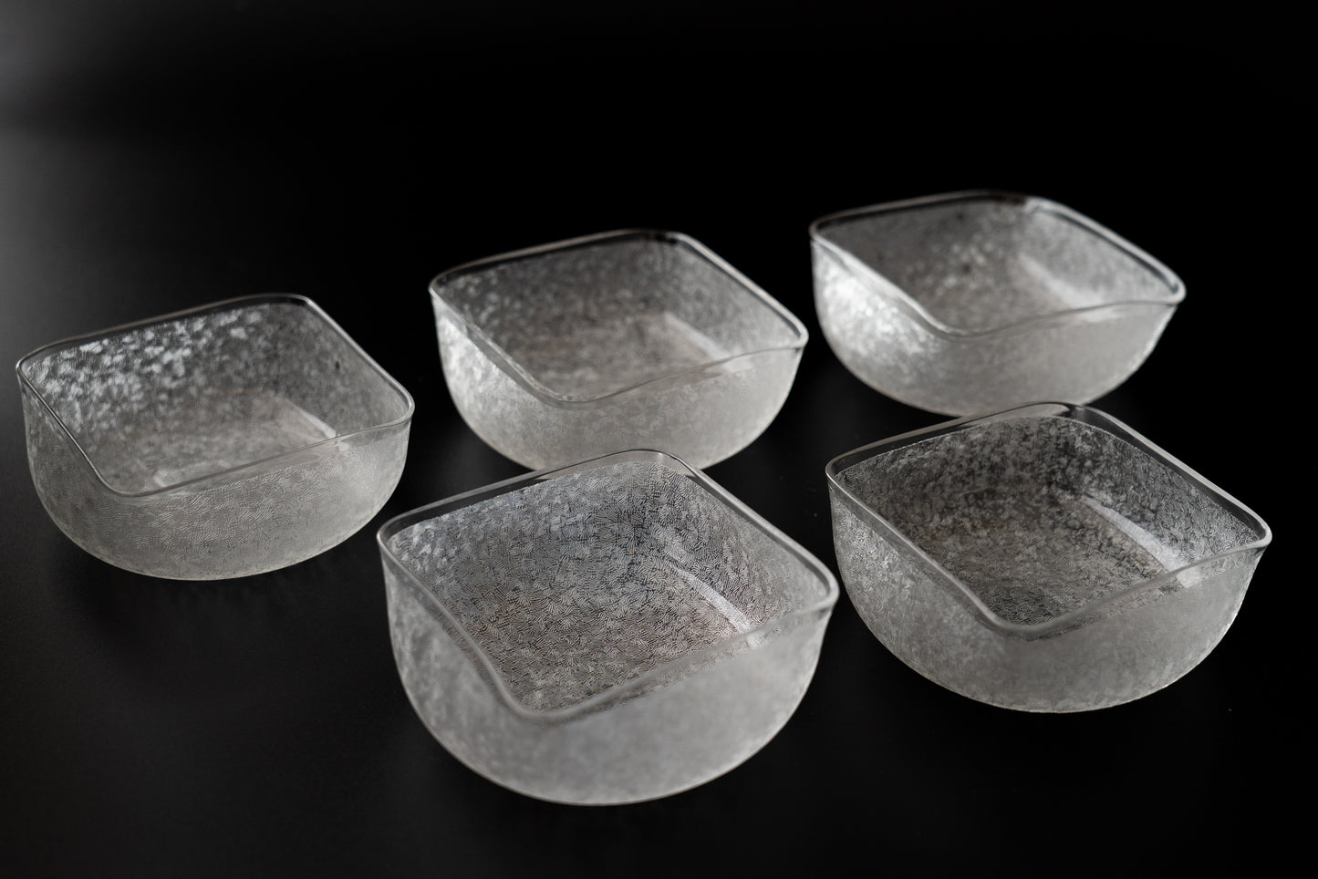 Baccarat Givre pattern square serving set of 5