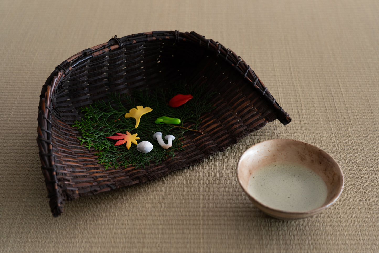 Antique bamboo winnowing basket