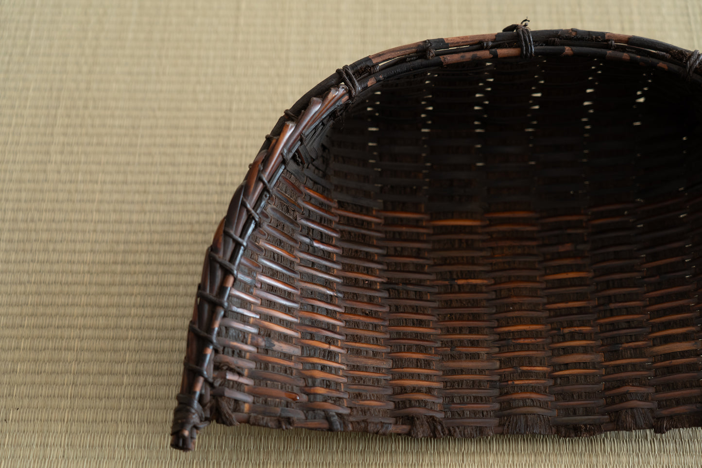 Antique bamboo winnowing basket