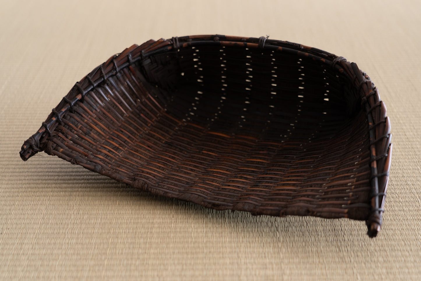 Antique bamboo winnowing basket