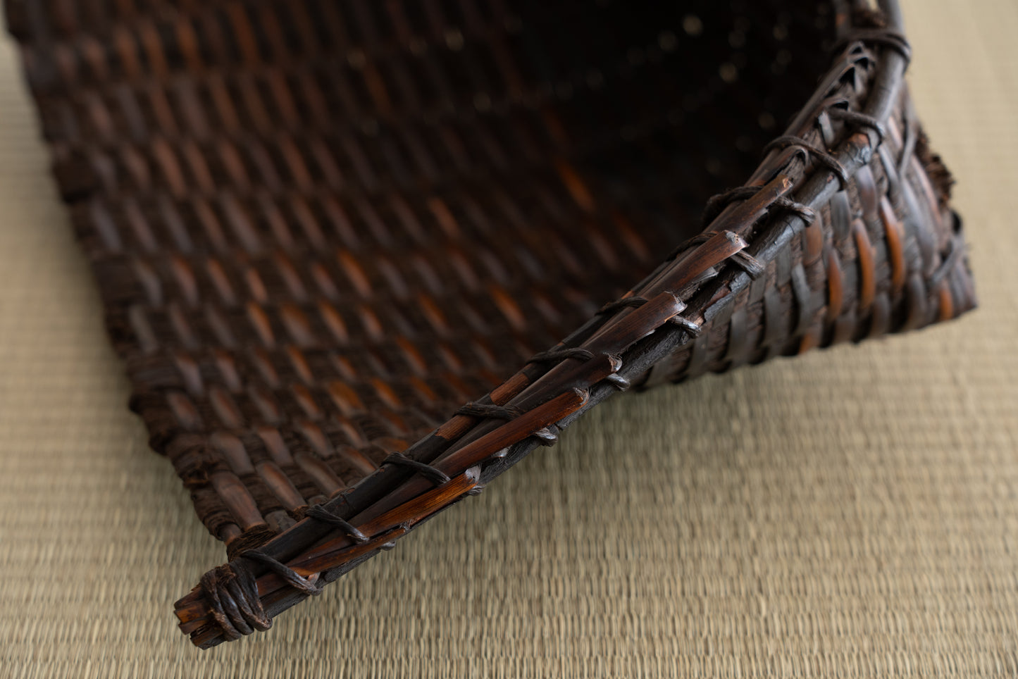 Antique bamboo winnowing basket