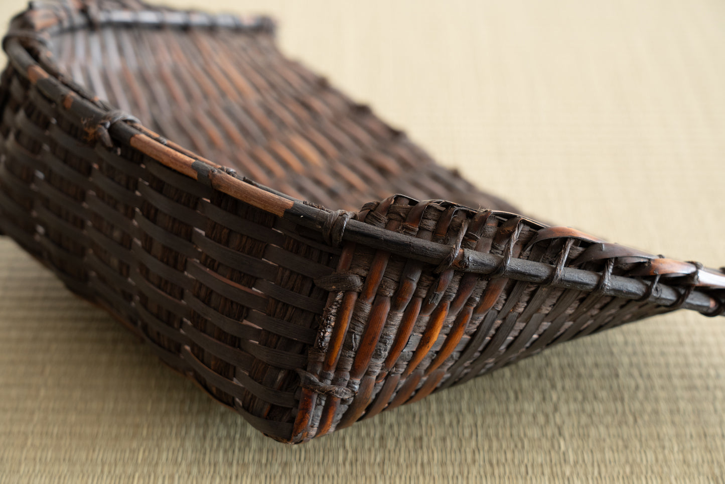 Antique bamboo winnowing basket