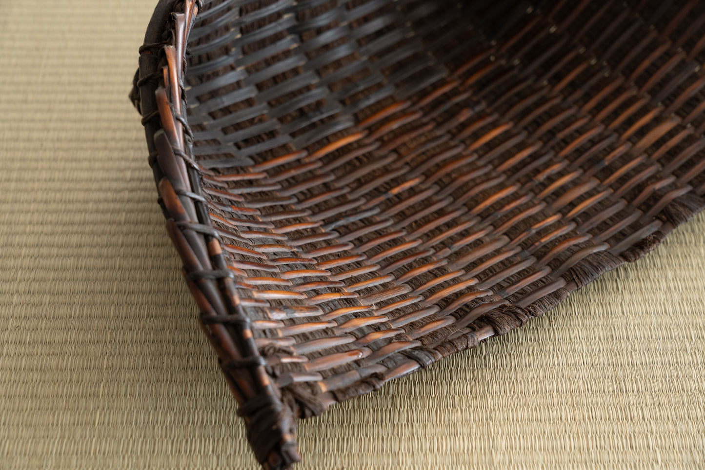 Antique bamboo winnowing basket