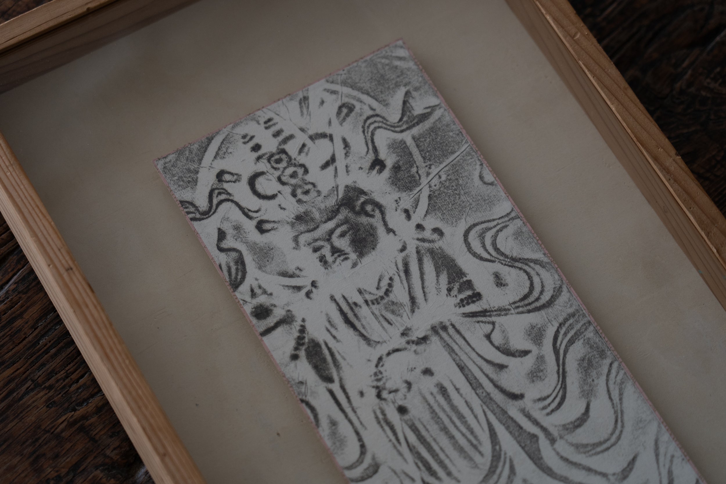 Rubbing of the copper plate of the standing statue of Kisshoten from Toshodaiji Temple