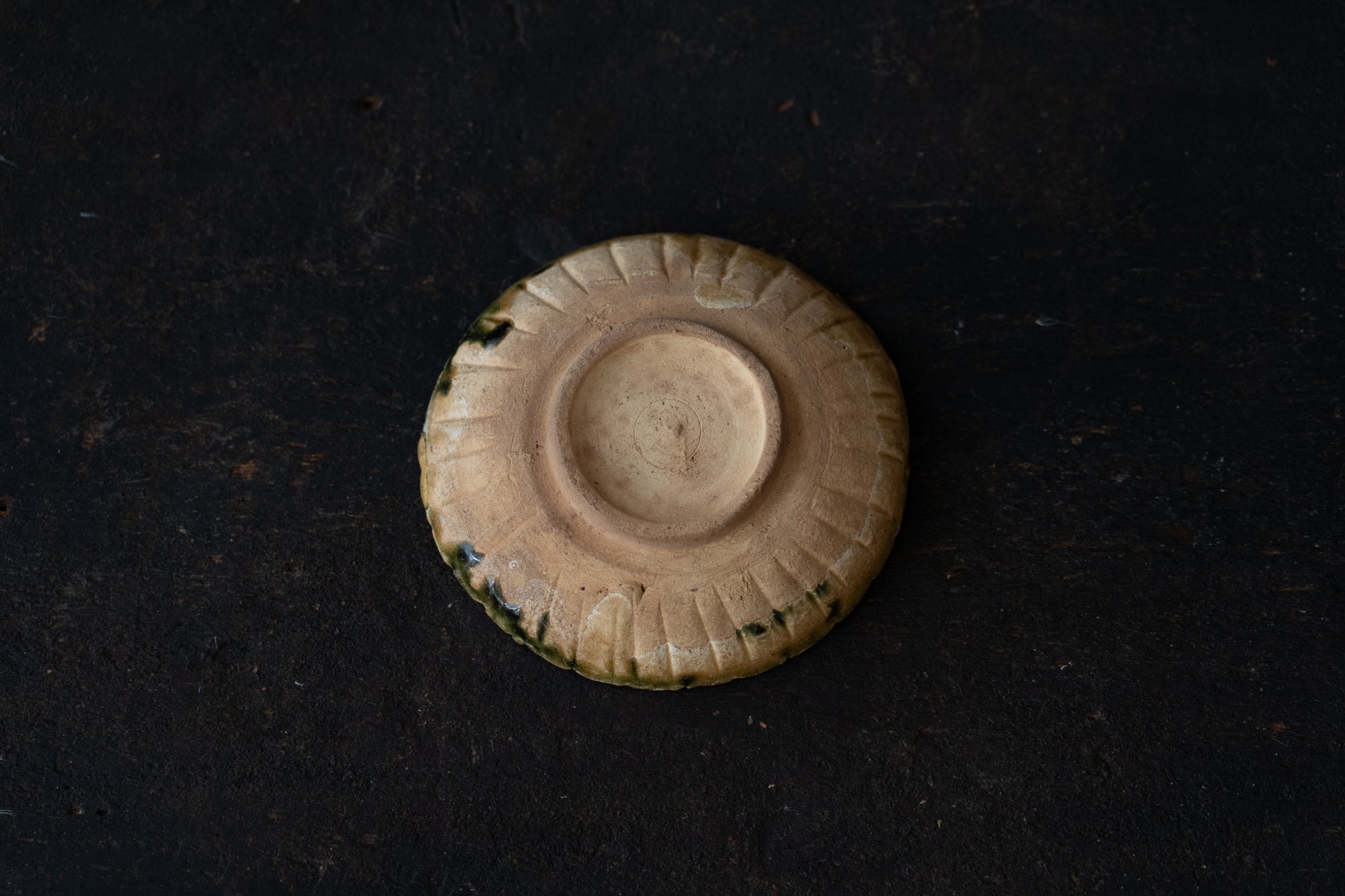 織部緑釉菊皿 五枚組