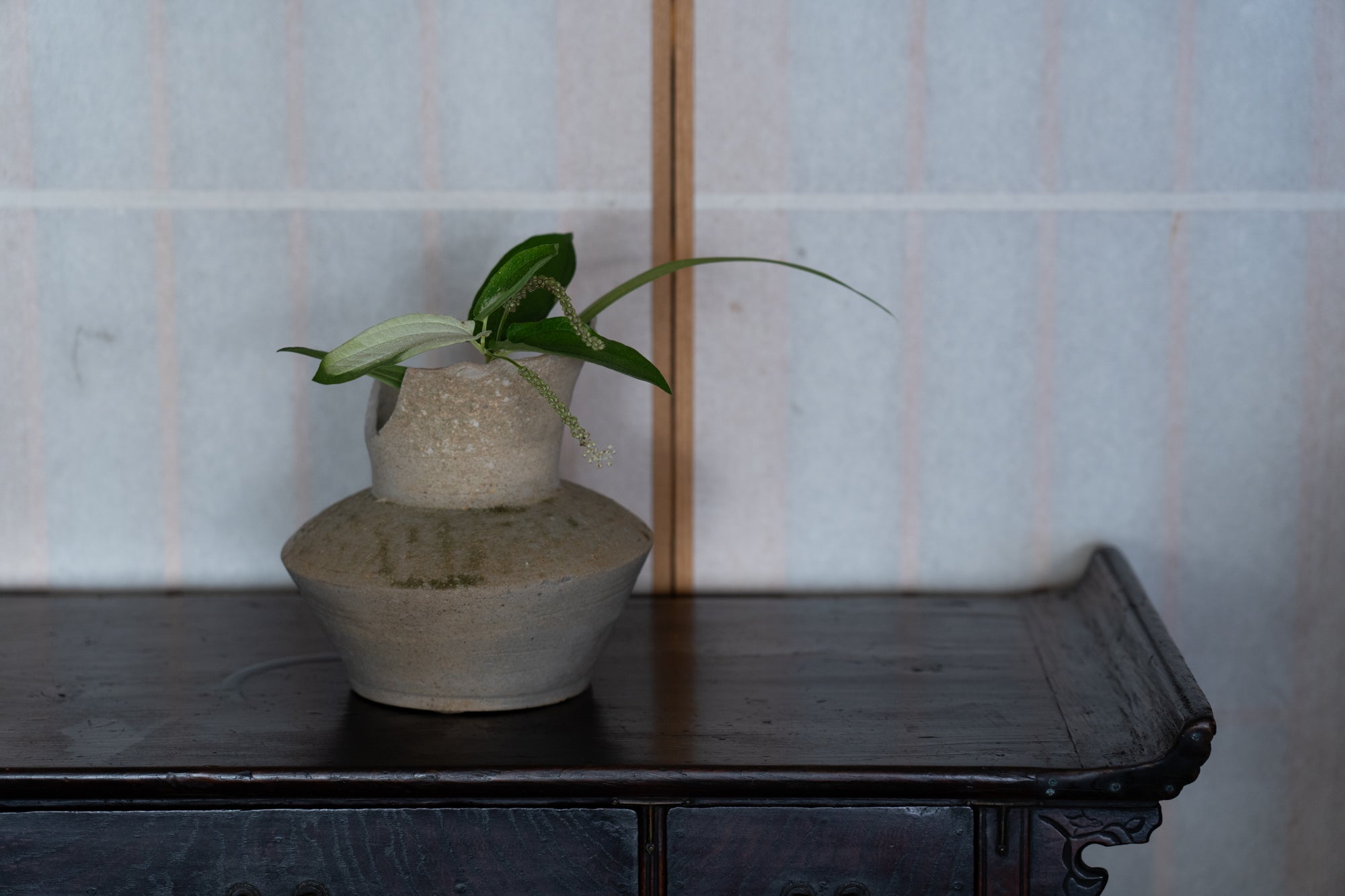 Sanage ash-glazed vase