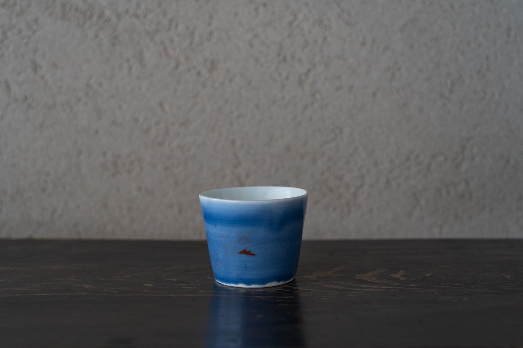 Old-Imari blue glaze sake cup