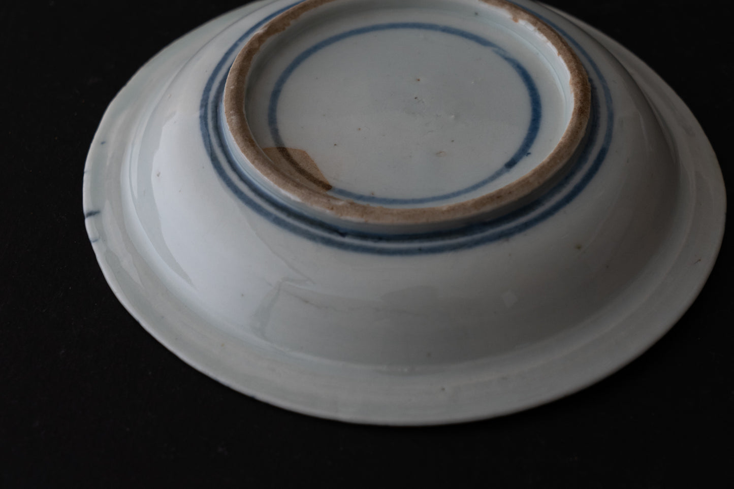 藍九谷吉字吹墨皿