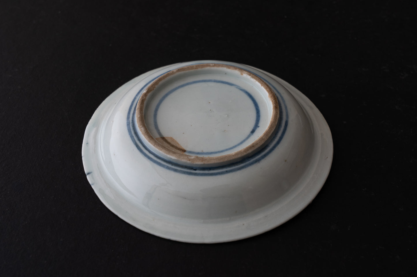 藍九谷吉字吹墨皿