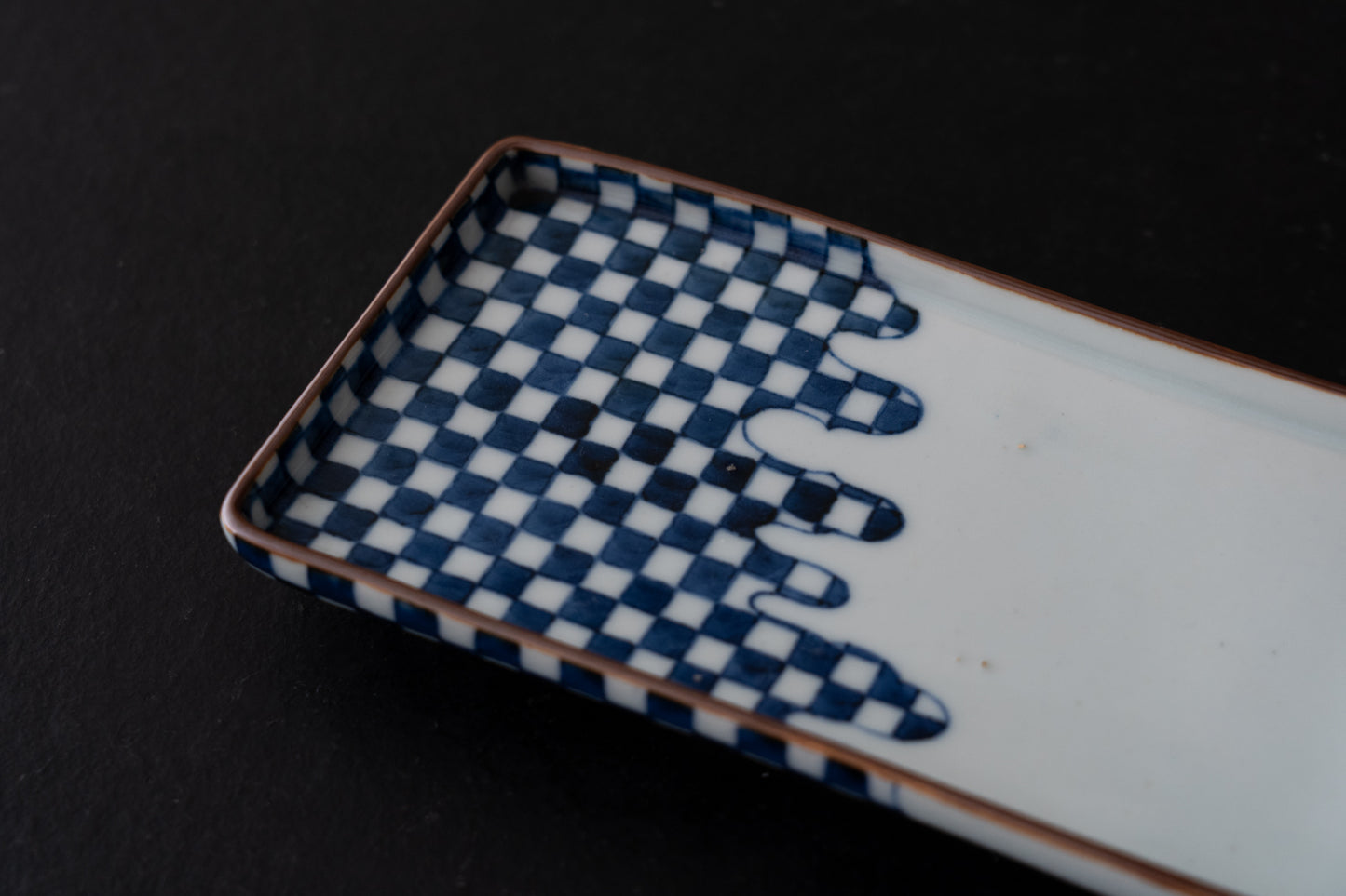 古伊万里市松文長皿五客組