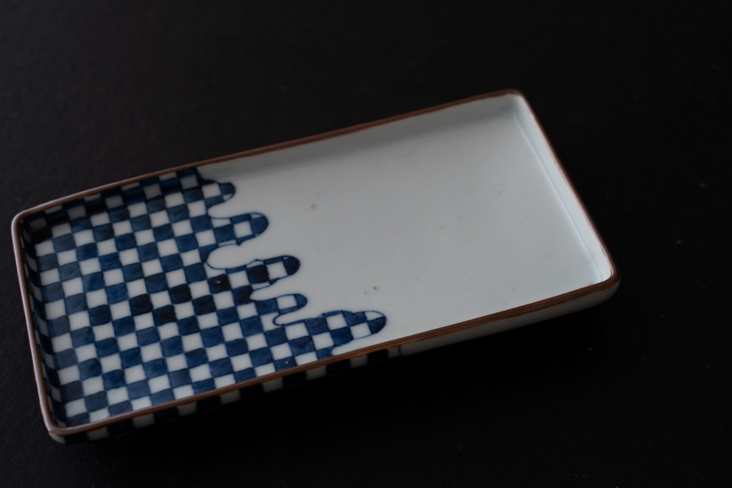 古伊万里市松文長皿五客組