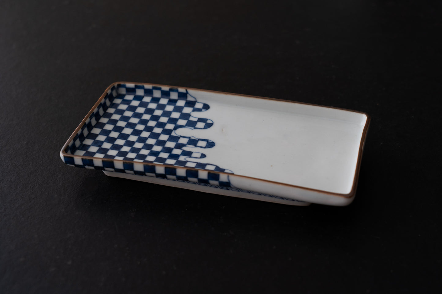 古伊万里市松文長皿五客組