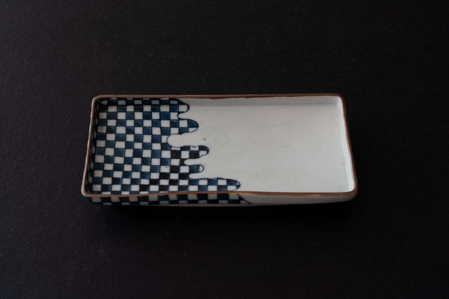 古伊万里市松文長皿五客組