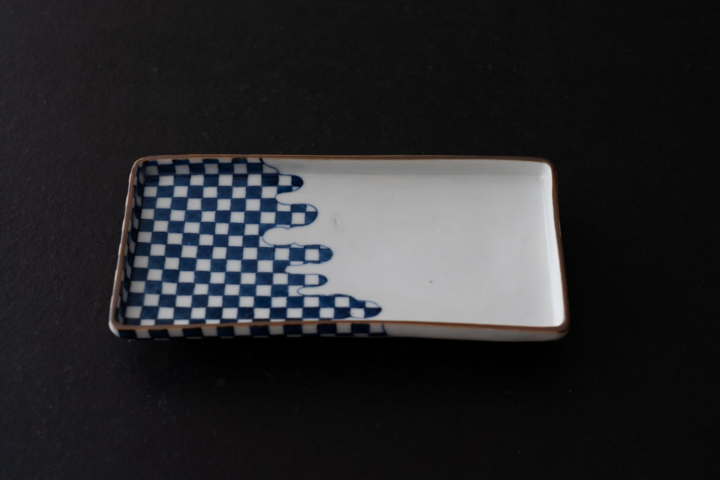 古伊万里市松文長皿五客組