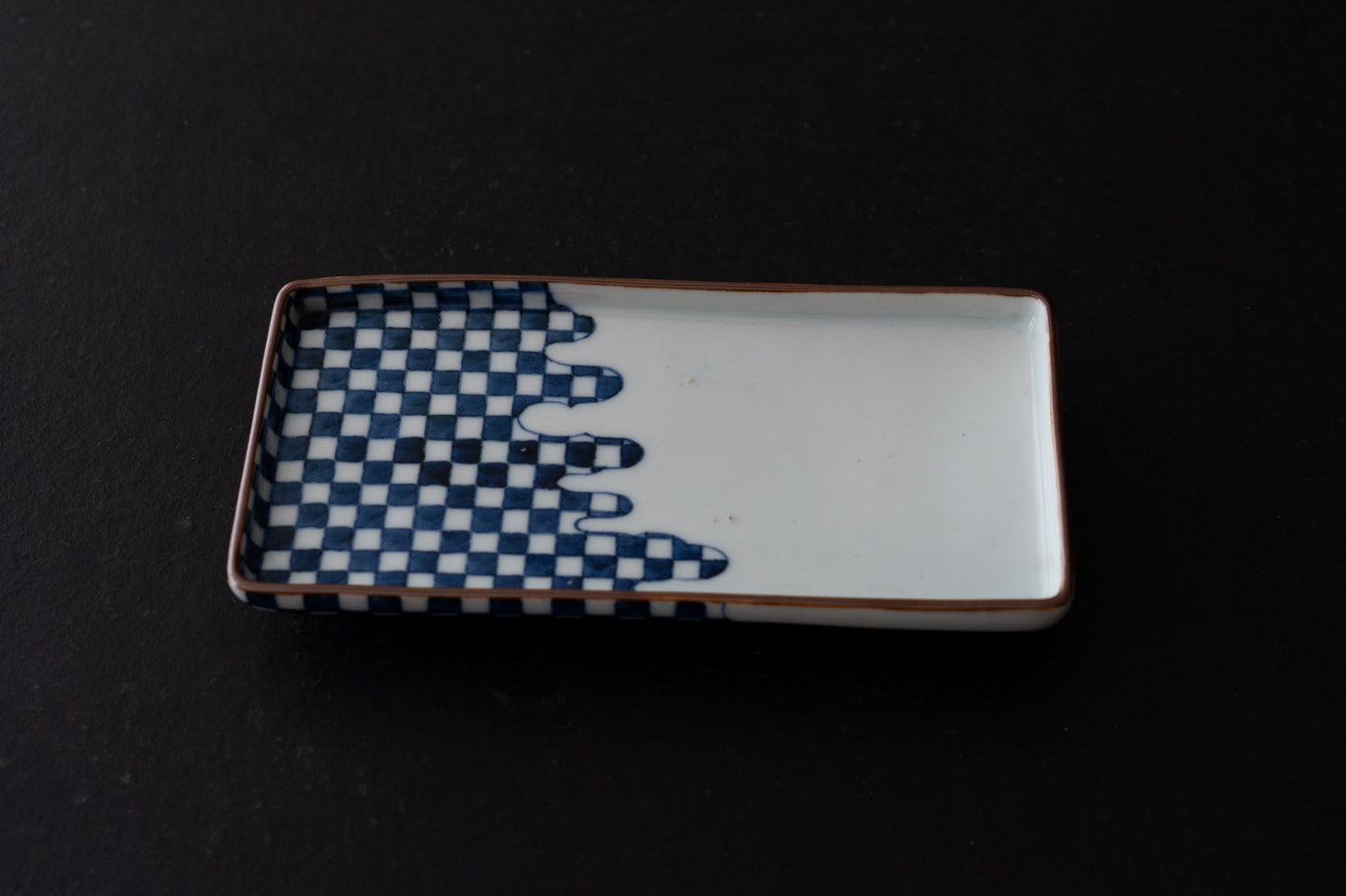 古伊万里市松文長皿五客組