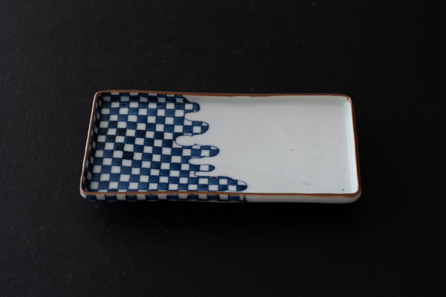 古伊万里市松文長皿五客組