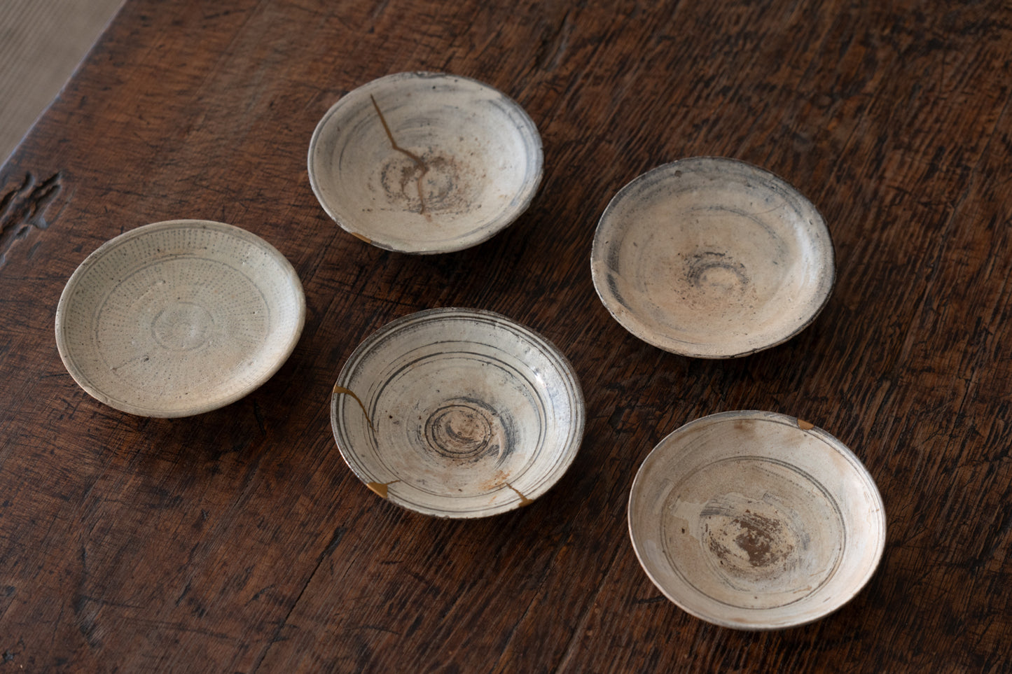 李朝三島向付五客組