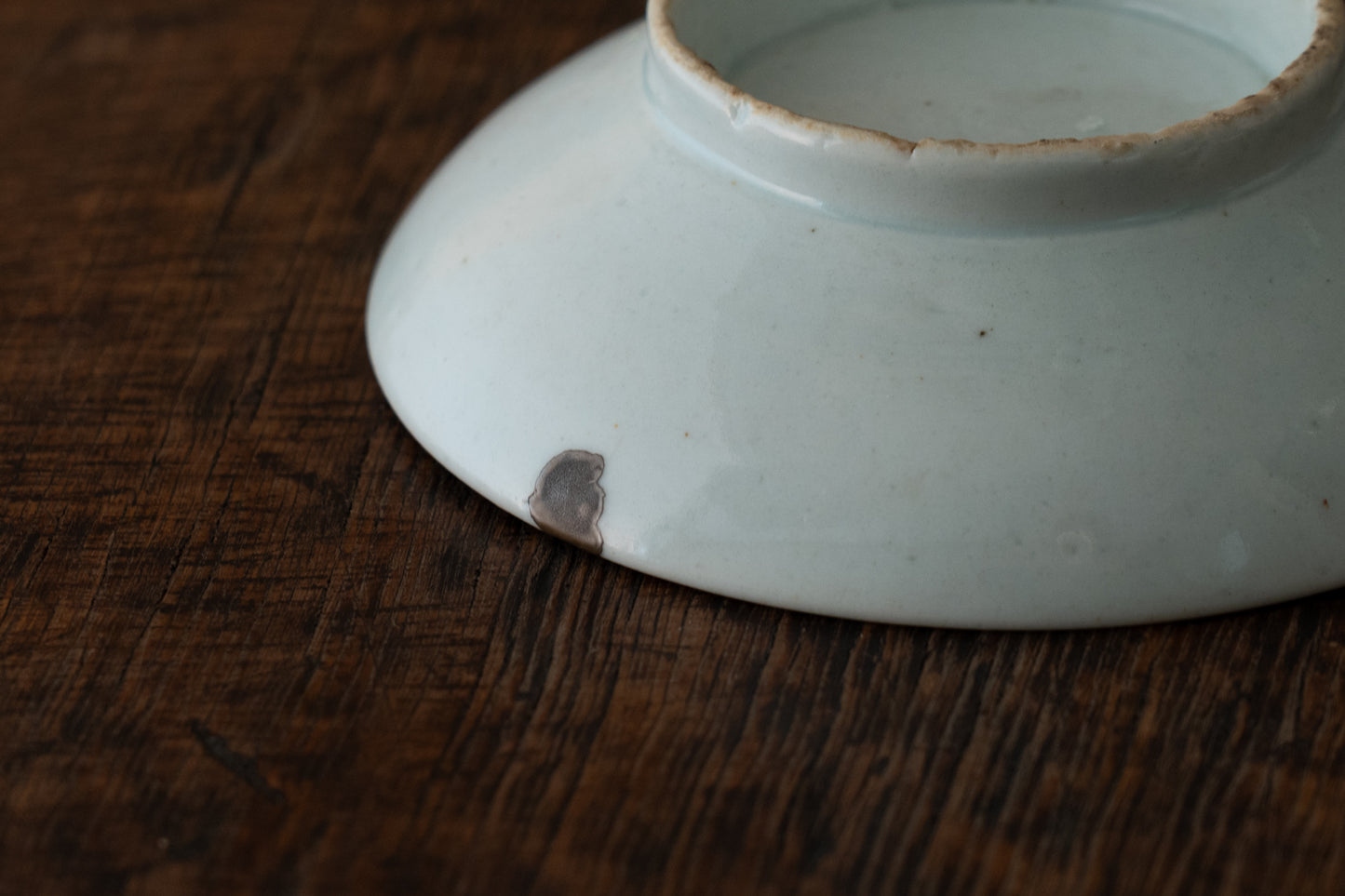 李朝白磁文字入皿