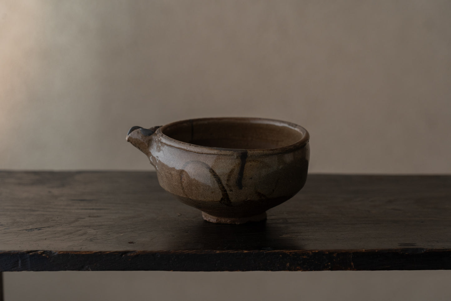 絵唐津草花文片口