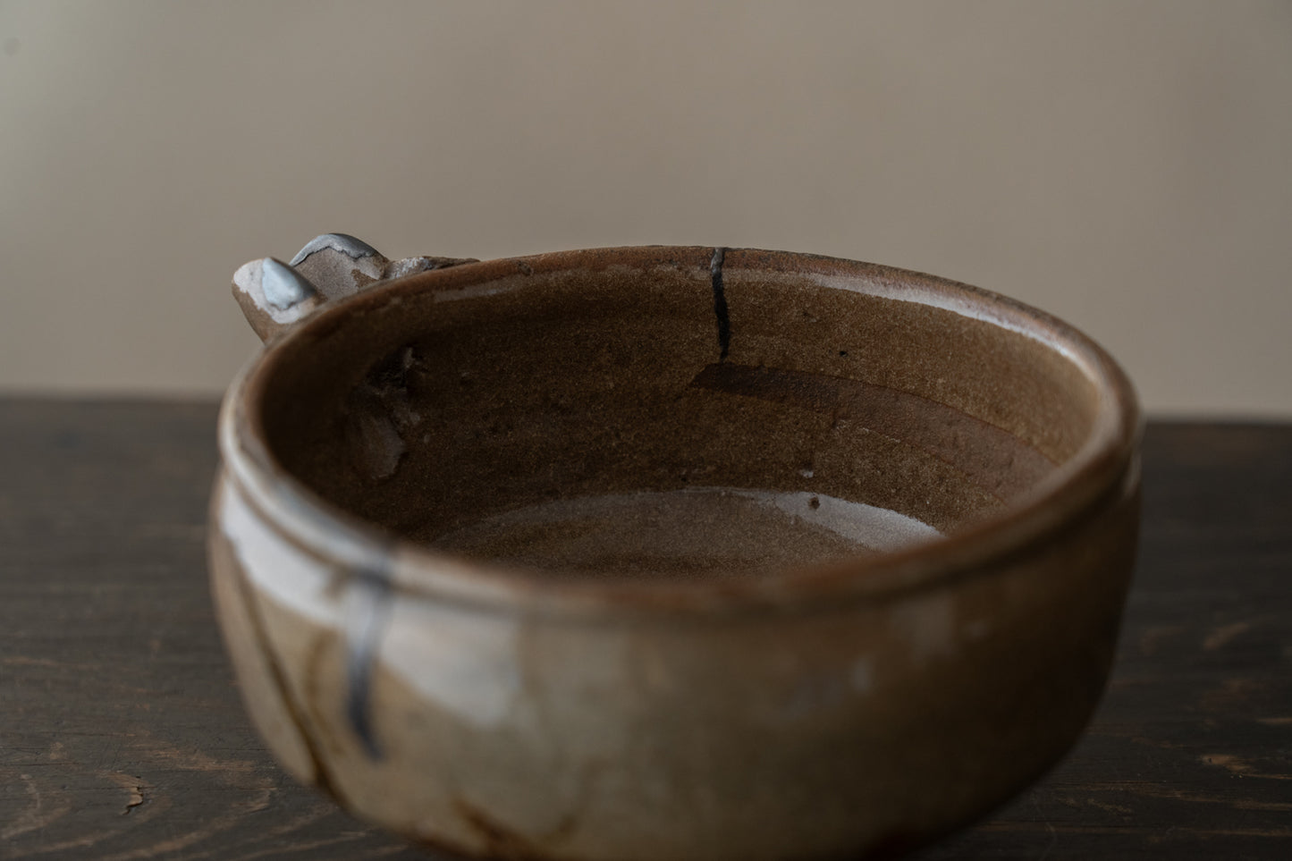 絵唐津草花文片口