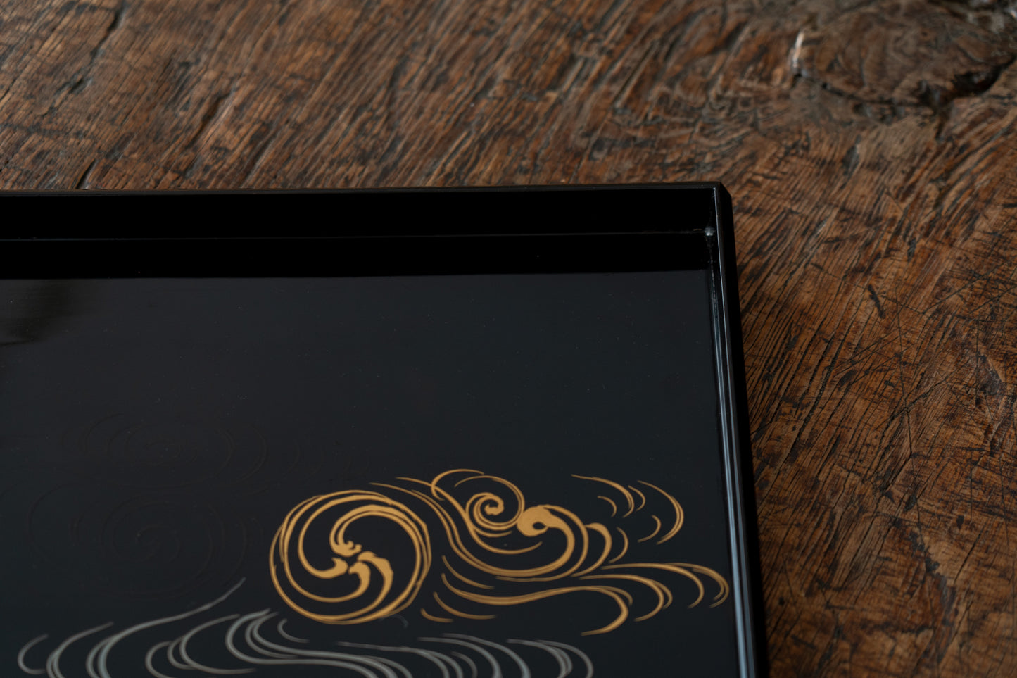 原羊遊斎 光悦写 蒔絵行雲文膳